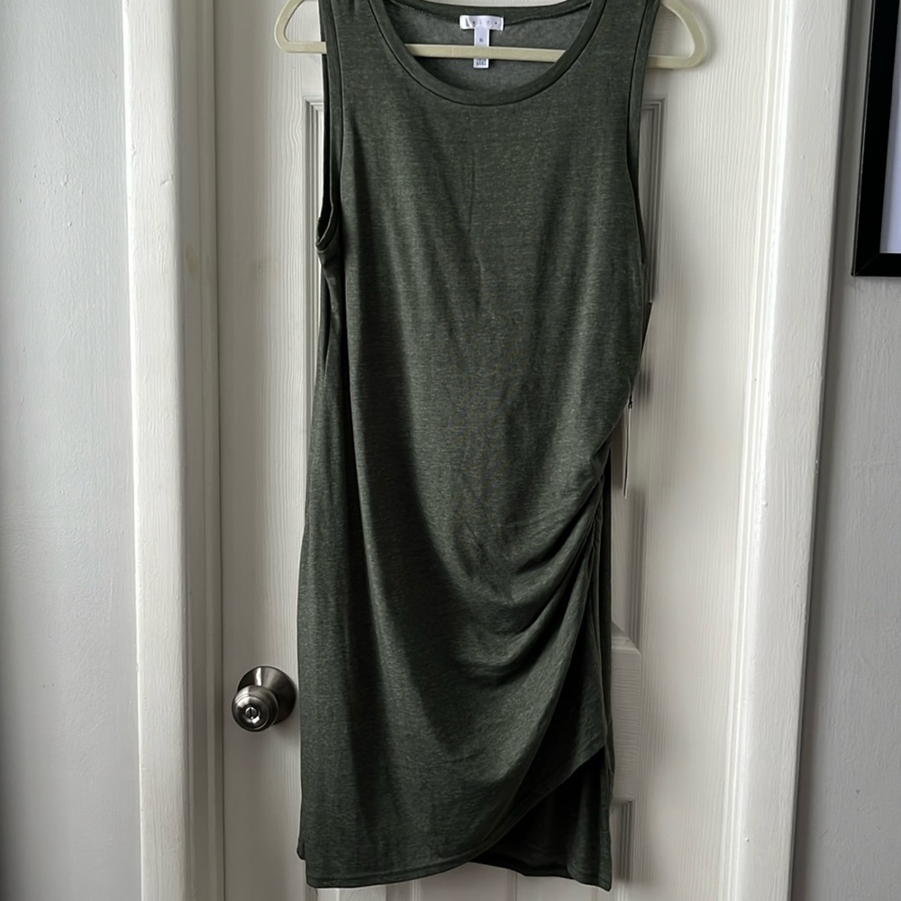 Leith Nordstrom green heather ruched wrap tank dress NEW size XL